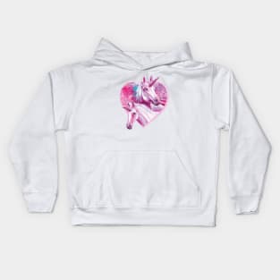 Unicorn mother and it's beautiful baby foal - Mother love Kids Hoodie